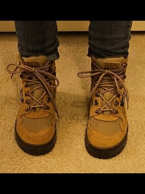 Tan Hiking Boots with Rugged Sole